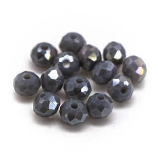 Бусины рондели 4*3мм, серый матовый с покрытием.